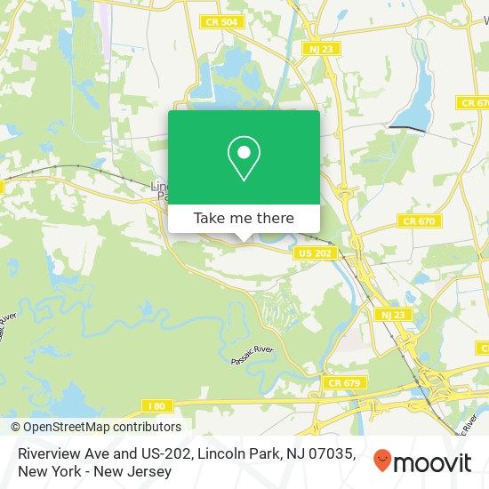 Mapa de Riverview Ave and US-202, Lincoln Park, NJ 07035