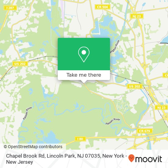 Mapa de Chapel Brook Rd, Lincoln Park, NJ 07035