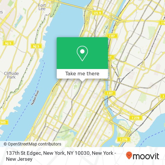137th St Edgec, New York, NY 10030 map