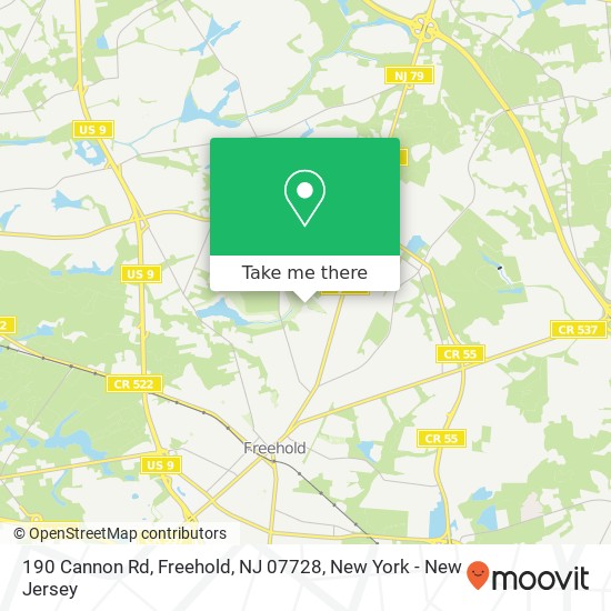 Mapa de 190 Cannon Rd, Freehold, NJ 07728