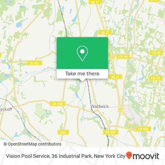 Mapa de Vision Pool Service, 36 Industrial Park