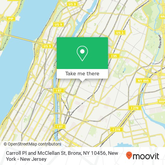 Mapa de Carroll Pl and McClellan St, Bronx, NY 10456
