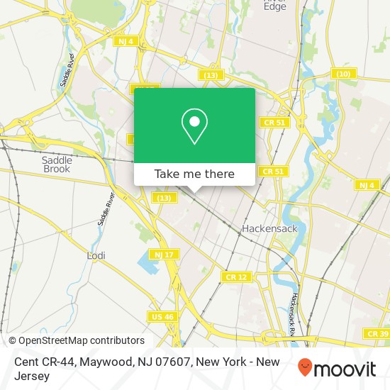 Mapa de Cent CR-44, Maywood, NJ 07607
