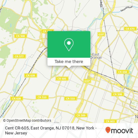 Mapa de Cent CR-605, East Orange, NJ 07018