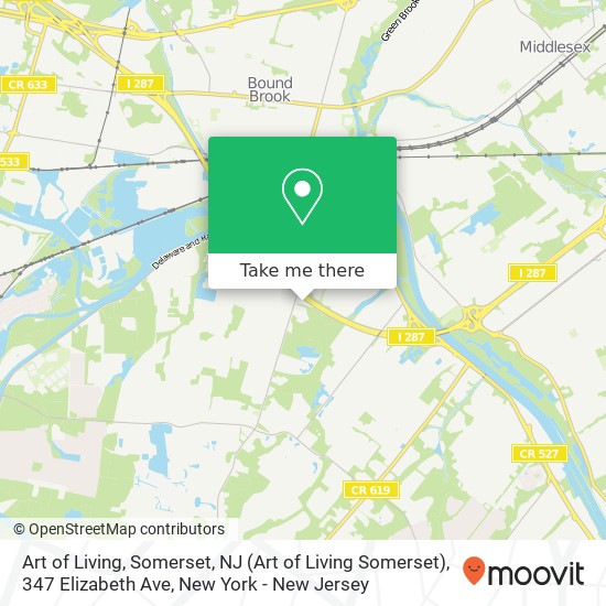 Mapa de Art of Living, Somerset, NJ (Art of Living Somerset), 347 Elizabeth Ave