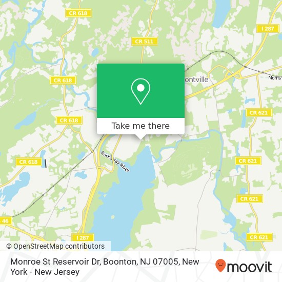 Mapa de Monroe St Reservoir Dr, Boonton, NJ 07005