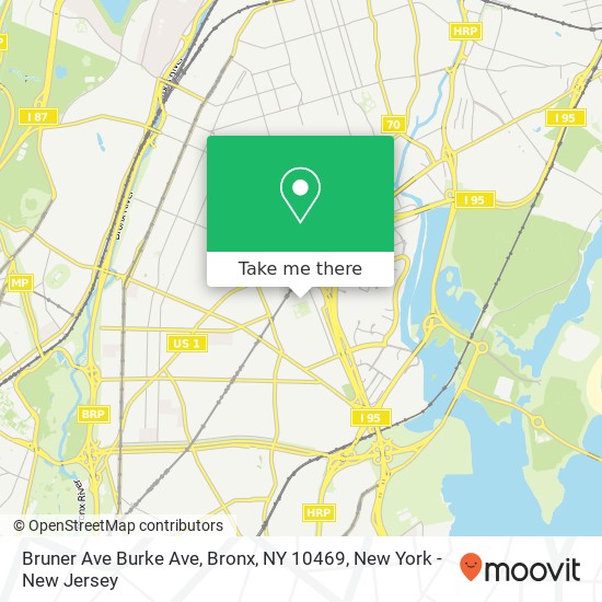 Mapa de Bruner Ave Burke Ave, Bronx, NY 10469