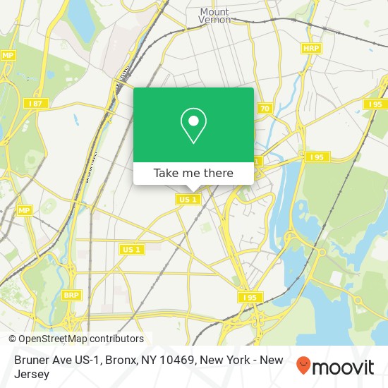Mapa de Bruner Ave US-1, Bronx, NY 10469