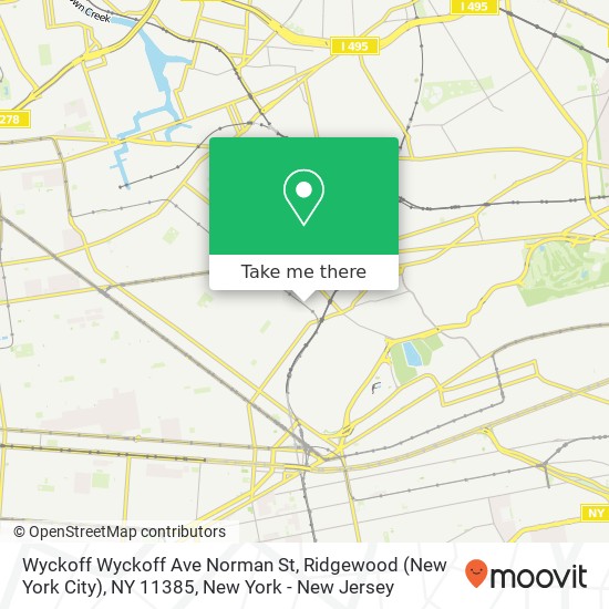 Mapa de Wyckoff Wyckoff Ave Norman St, Ridgewood (New York City), NY 11385