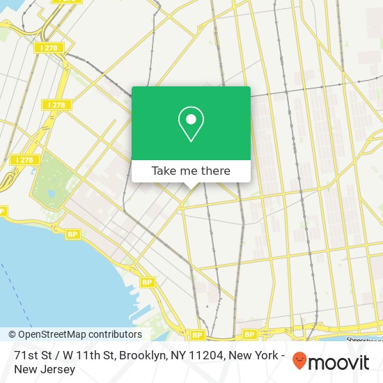 Mapa de 71st St / W 11th St, Brooklyn, NY 11204