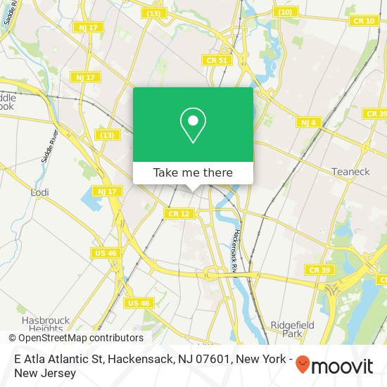 Mapa de E Atla Atlantic St, Hackensack, NJ 07601
