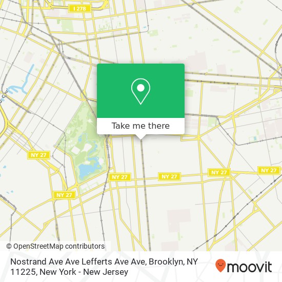 Mapa de Nostrand Ave Ave Lefferts Ave Ave, Brooklyn, NY 11225