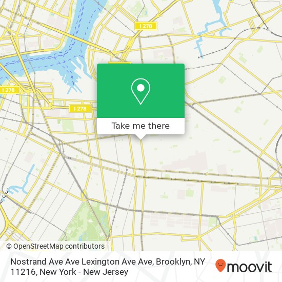 Mapa de Nostrand Ave Ave Lexington Ave Ave, Brooklyn, NY 11216