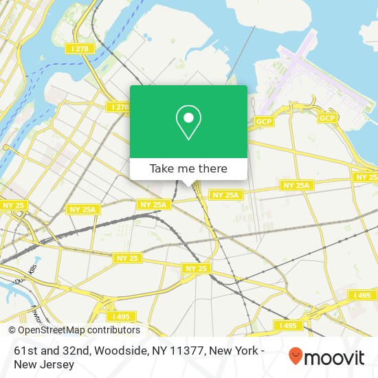61st and 32nd, Woodside, NY 11377 map