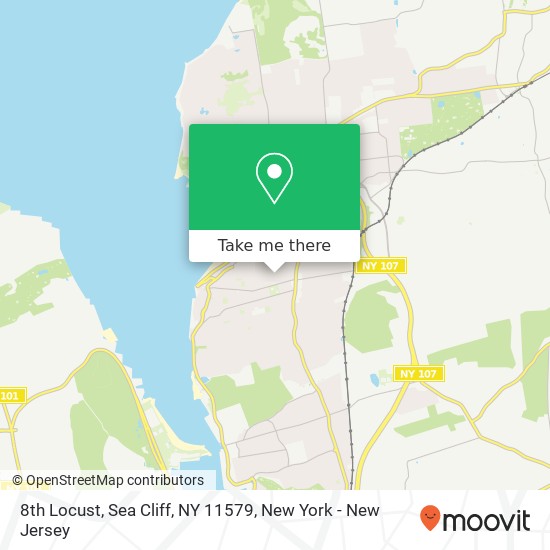 8th Locust, Sea Cliff, NY 11579 map