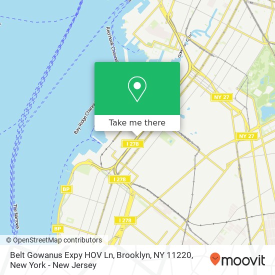 Belt Gowanus Expy HOV Ln, Brooklyn, NY 11220 map