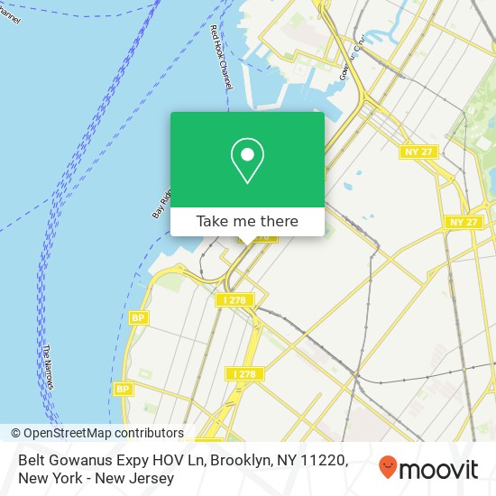 Mapa de Belt Gowanus Expy HOV Ln, Brooklyn, NY 11220