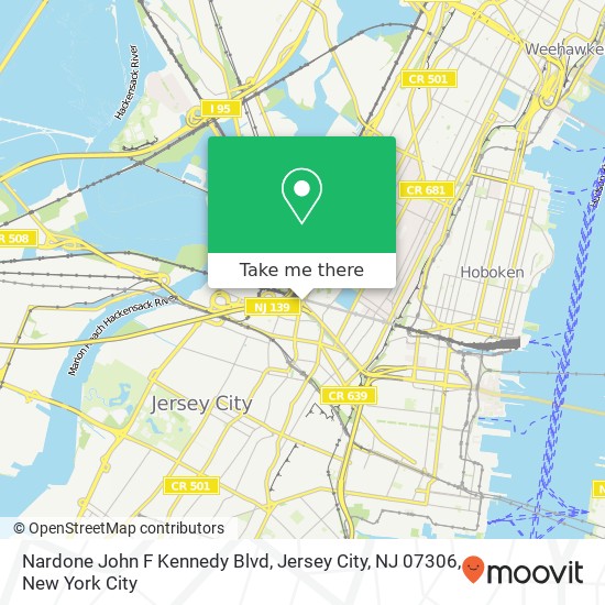 Mapa de Nardone John F Kennedy Blvd, Jersey City, NJ 07306