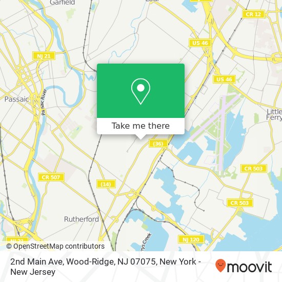 Mapa de 2nd Main Ave, Wood-Ridge, NJ 07075