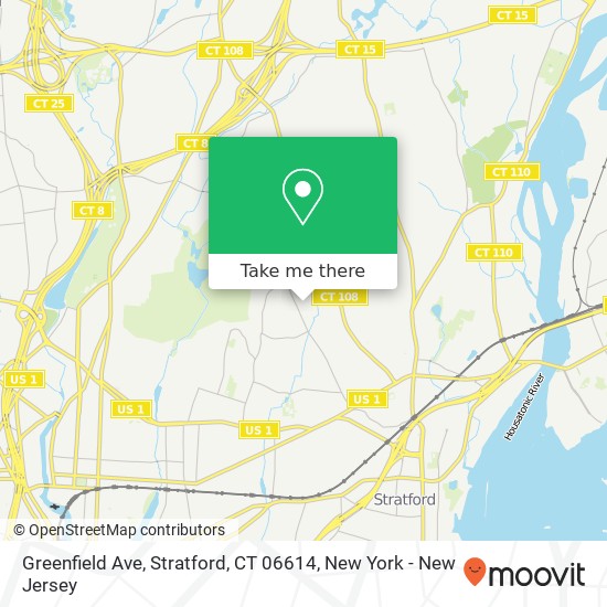 Mapa de Greenfield Ave, Stratford, CT 06614