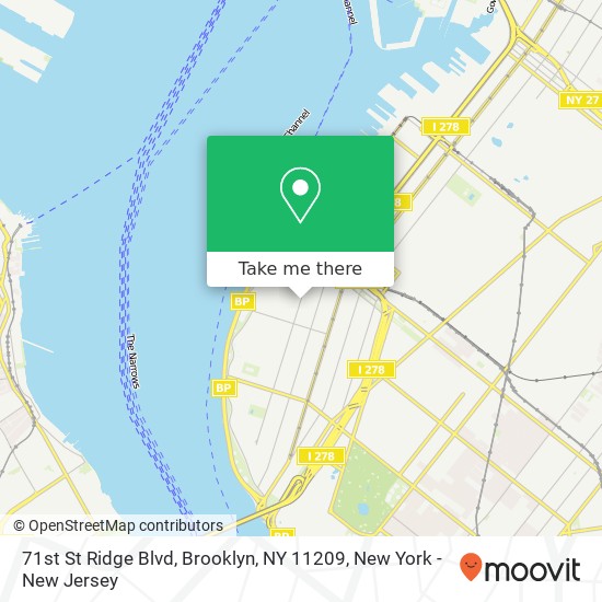 Mapa de 71st St Ridge Blvd, Brooklyn, NY 11209