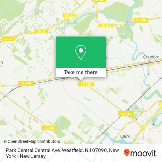 Park Central Central Ave, Westfield, NJ 07090 map