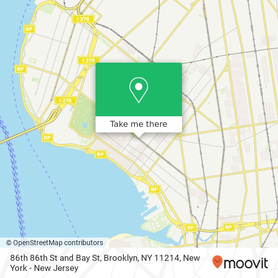 Mapa de 86th 86th St and Bay St, Brooklyn, NY 11214