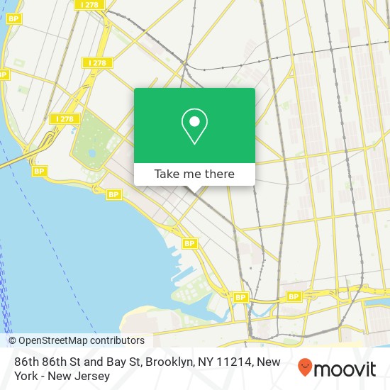 Mapa de 86th 86th St and Bay St, Brooklyn, NY 11214