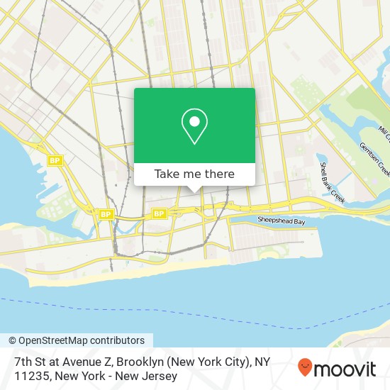 Mapa de 7th St at Avenue Z, Brooklyn (New York City), NY 11235