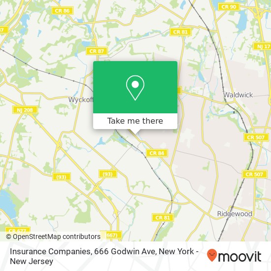 Mapa de Insurance Companies, 666 Godwin Ave