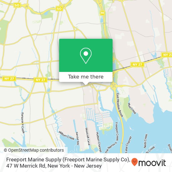 Mapa de Freeport Marine Supply (Freeport Marine Supply Co), 47 W Merrick Rd