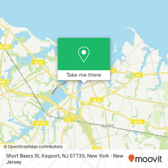 Mapa de Short Beers St, Keyport, NJ 07735