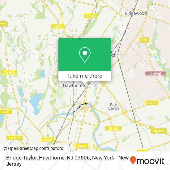 Mapa de Bridge Taylor, Hawthorne, NJ 07506