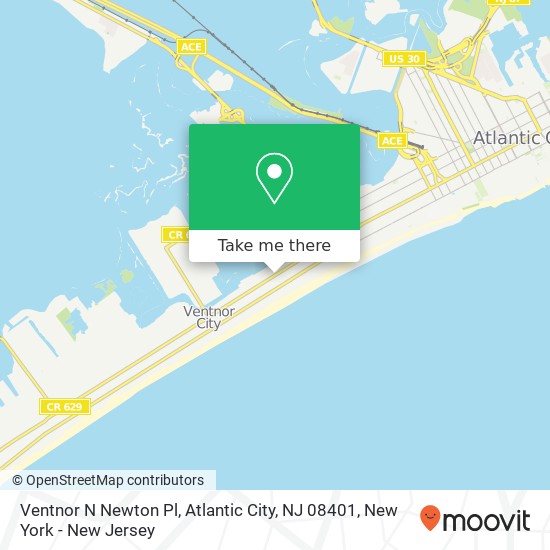 Ventnor N Newton Pl, Atlantic City, NJ 08401 map