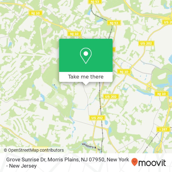 Mapa de Grove Sunrise Dr, Morris Plains, NJ 07950