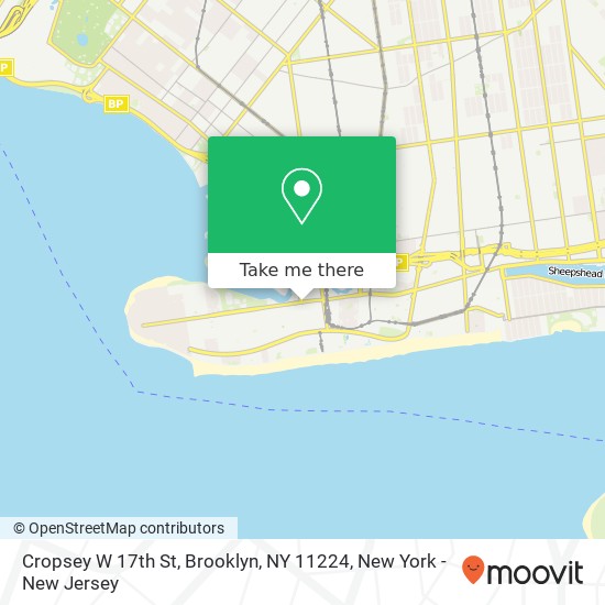 Mapa de Cropsey W 17th St, Brooklyn, NY 11224