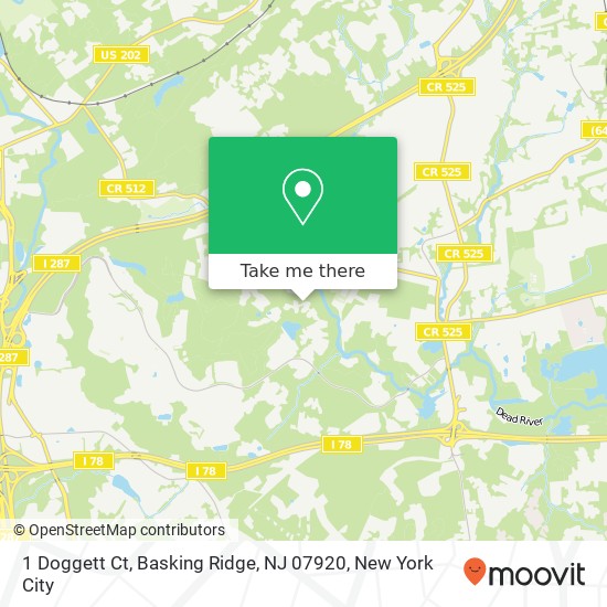 Mapa de 1 Doggett Ct, Basking Ridge, NJ 07920
