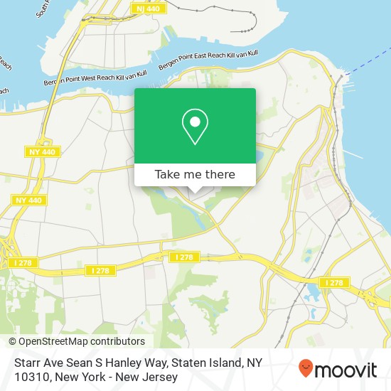 Mapa de Starr Ave Sean S Hanley Way, Staten Island, NY 10310