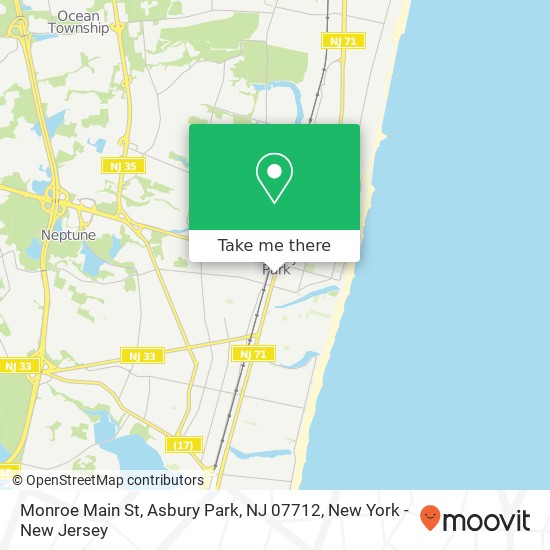 Mapa de Monroe Main St, Asbury Park, NJ 07712