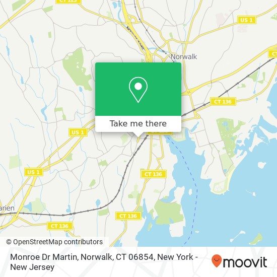 Mapa de Monroe Dr Martin, Norwalk, CT 06854