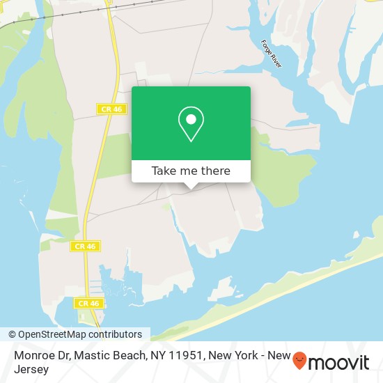 Monroe Dr, Mastic Beach, NY 11951 map