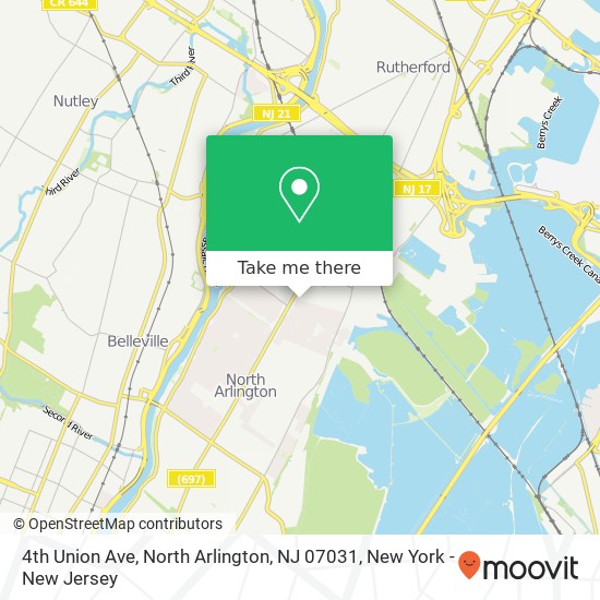 4th Union Ave, North Arlington, NJ 07031 map
