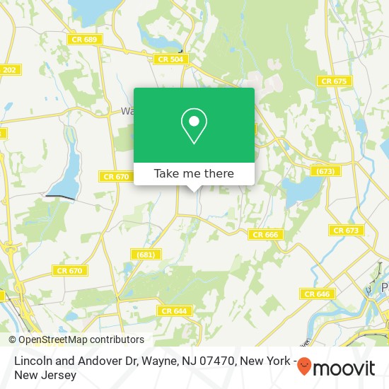 Lincoln and Andover Dr, Wayne, NJ 07470 map