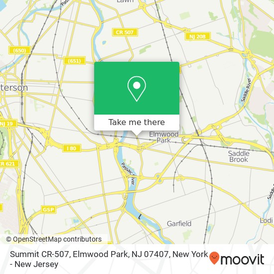 Mapa de Summit CR-507, Elmwood Park, NJ 07407