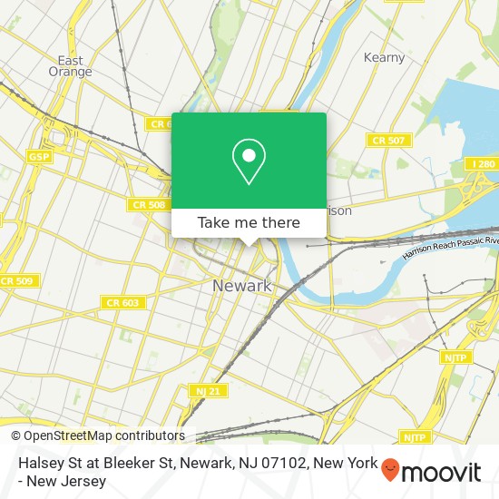 Mapa de Halsey St at Bleeker St, Newark, NJ 07102