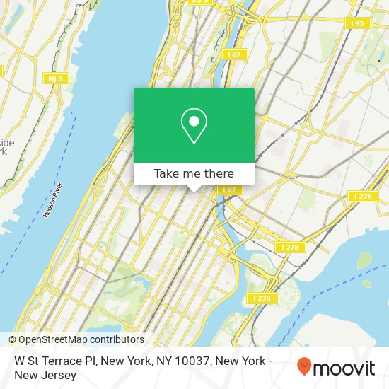 Mapa de W St Terrace Pl, New York, NY 10037