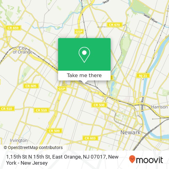 1,15th St N 15th St, East Orange, NJ 07017 map