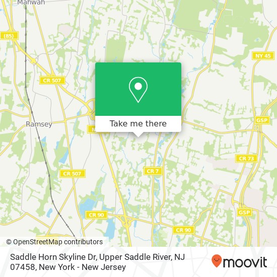 Saddle Horn Skyline Dr, Upper Saddle River, NJ 07458 map