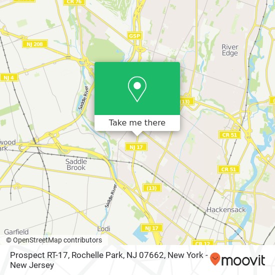 Mapa de Prospect RT-17, Rochelle Park, NJ 07662