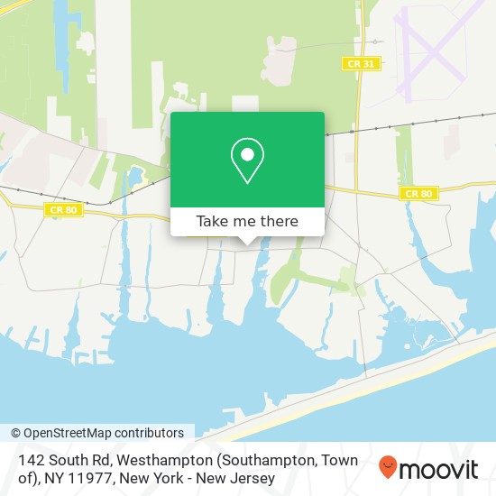 Mapa de 142 South Rd, Westhampton (Southampton, Town of), NY 11977